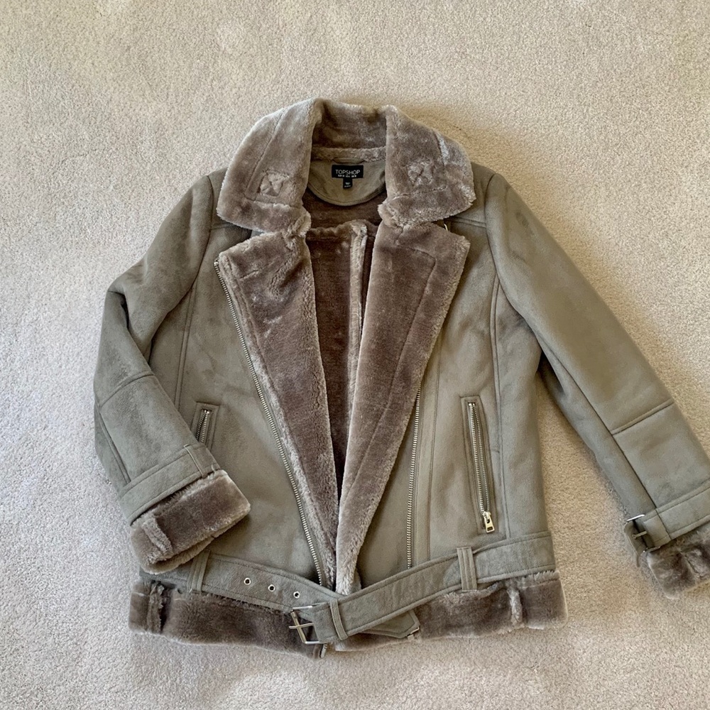 Topshop suede biker jacket
